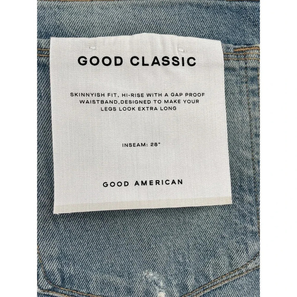 Good American Jeans Woman’s size 10/30 Indigo Good Classic Distressed - Picture 9 of 10
